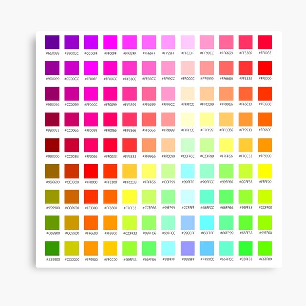 Colour Chart With Codes Canvas Print By Pham Ubicaciondepersonas cdmx 