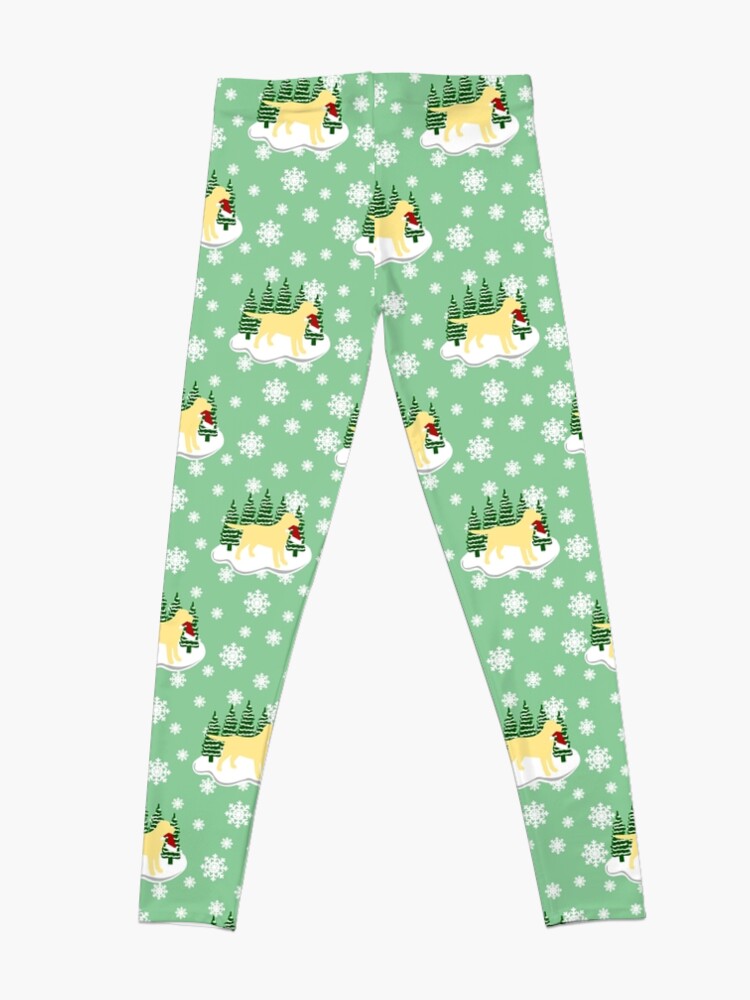 Alternate view of Christmas Yellow Labrador Silhouette Santa Hat Leggings