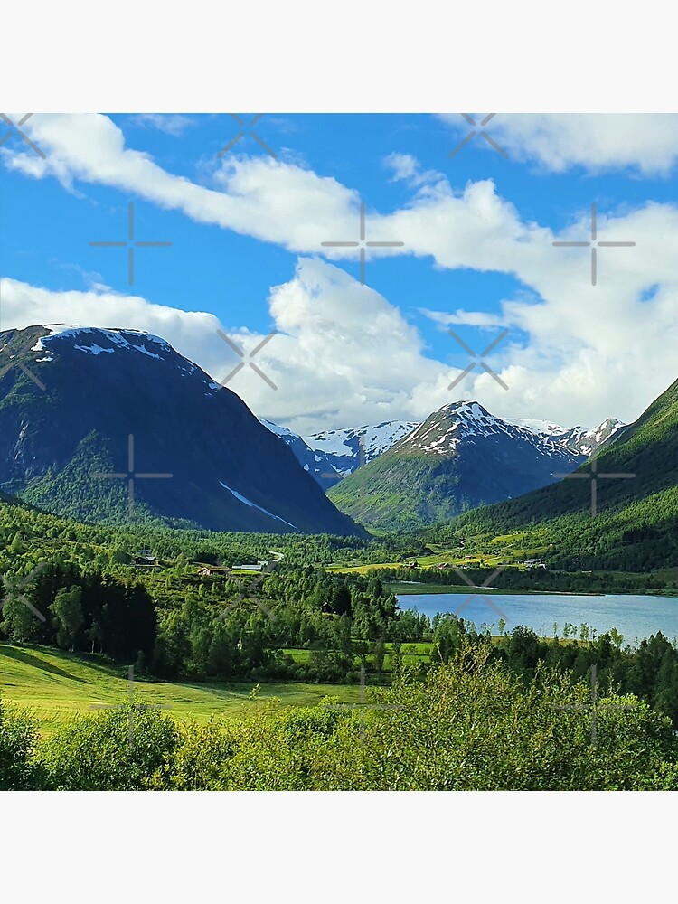 Lámina rígida for Sale con la obra «Fiordo noruego de montaña a