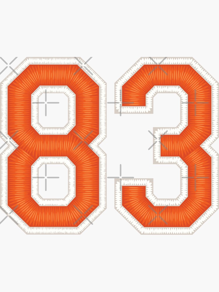 Sports Number 83 Jersey eighty-three Orange Poster for Sale by elhefe