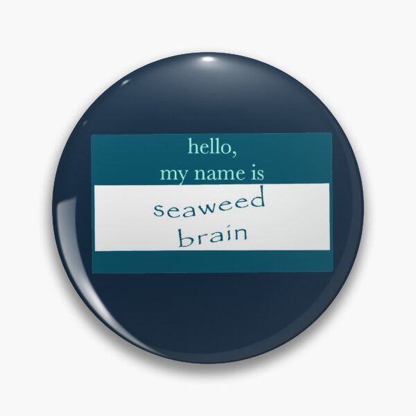 Item preview, seaweed brain name tag designed and sold by elfdraws.