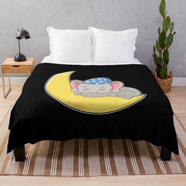 Aperçu de l'œuvre Elephant at Sleeping with Sleeping mask & Moon créée et vendue par Snabdesign84.