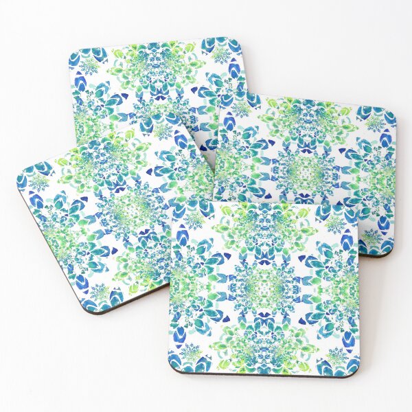 Item preview, Blue and Green Abstract Mandala Pattern designed and sold by Sebastian Grafmann.