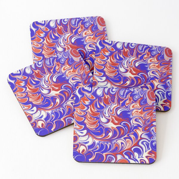 Item preview, Red, white and blue abstract fossil designed and sold by ScottyScapes.