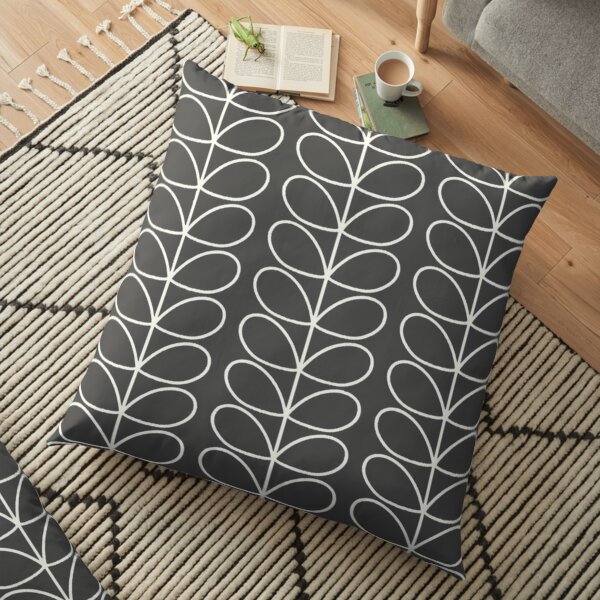 orla kiely linear stem,charcoal color Floor Pillow