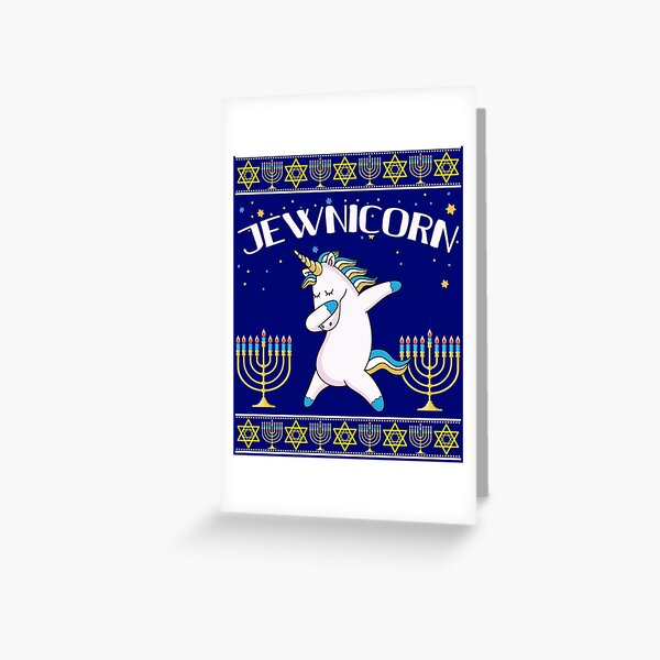 Item preview, Jewnicorn Jewish Unicorn Hanukkah Gift Deck  Ugly Christmas Sweater designed and sold by maindeals.