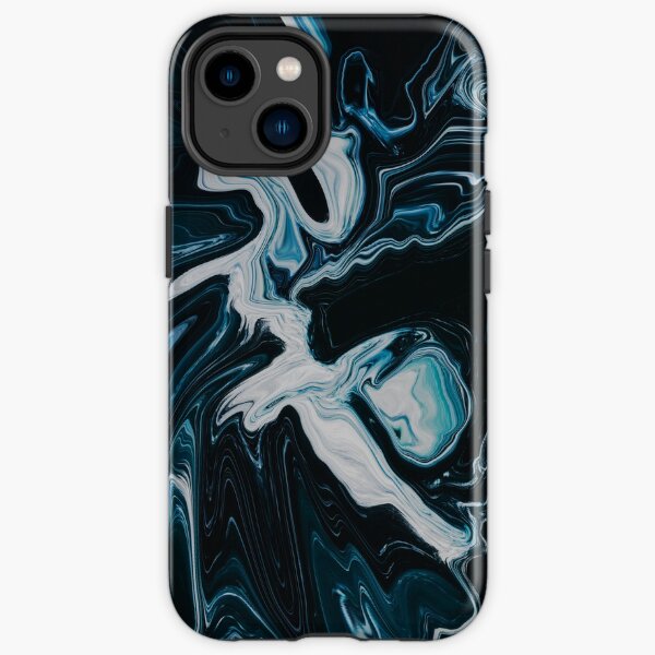 Abstract Dark Blue Marbling art iPhone Tough Case