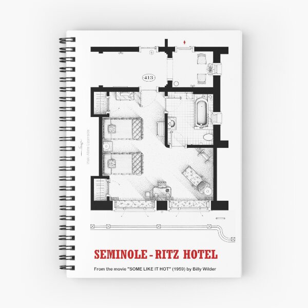 Item preview, Floorplan of hotel room from the movie SOME LIKE IT HOT designed and sold by TV Floorplans & More.