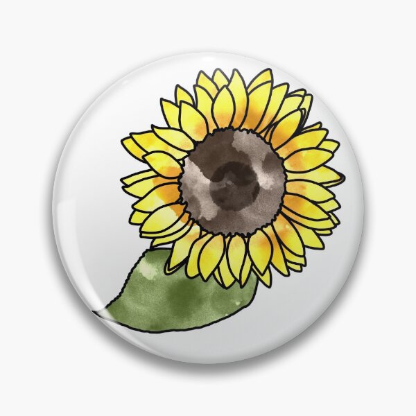 Item preview, Watercolour sunflower with leaf designed and sold by -crafty-cat-.