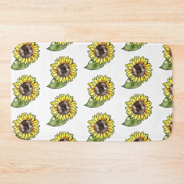 Item preview, Watercolour sunflower with leaf designed and sold by -crafty-cat-.
