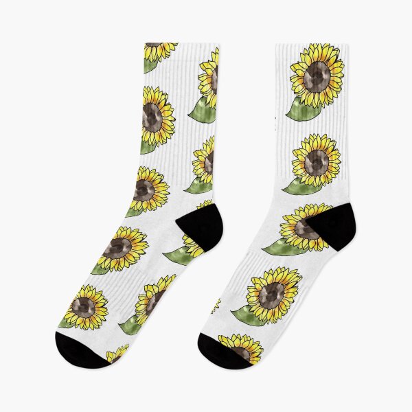 Item preview, Watercolour sunflower with leaf designed and sold by -crafty-cat-.
