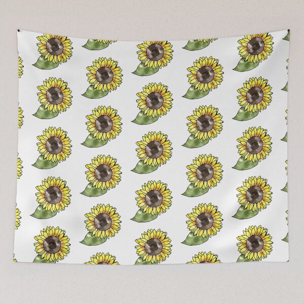 Item preview, Watercolour sunflower with leaf designed and sold by -crafty-cat-.
