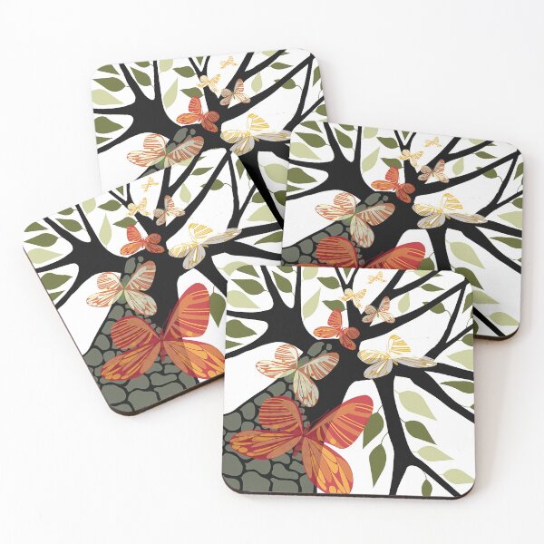 Item preview, Tree with leave and butterflies around designed and sold by Red-ElYoubi.