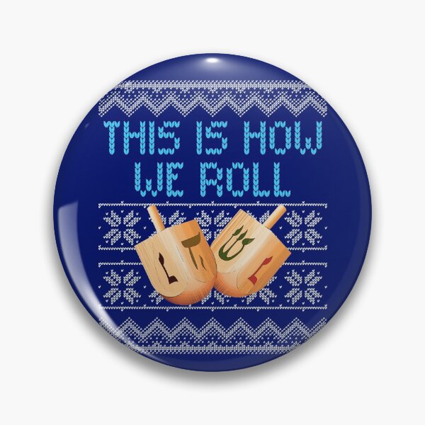 Aperçu de l'œuvre Cadeau juif de Hanoukka How We Roll Pull de Noël laid Dreidel créée et vendue par maindeals.