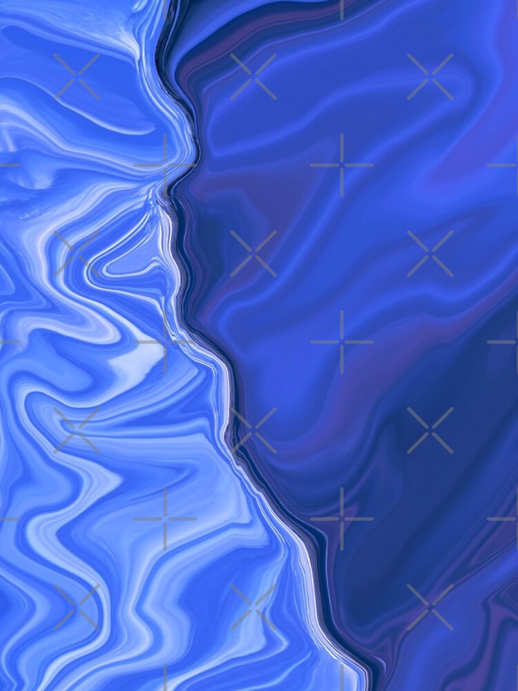 Thumbnail 4 of 4, iPhone Case, Abstract Blue Violet Marbling art Wave designed and sold by Butterfly-Dream.