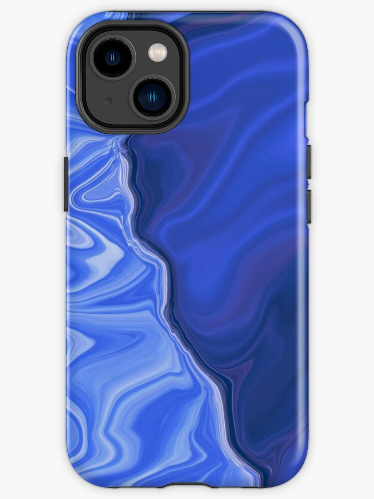 Thumbnail 1 of 4, iPhone Case, Abstract Blue Violet Marbling art Wave designed and sold by Butterfly-Dream.