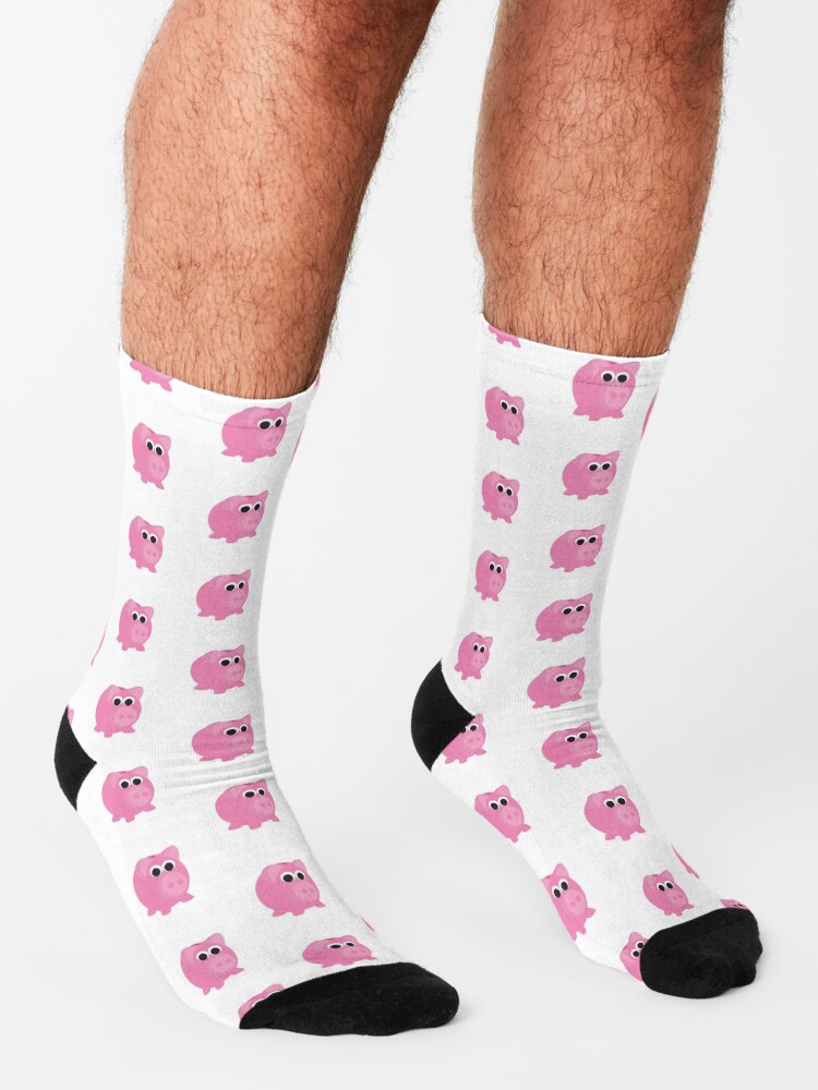 "Adorable Pink Pig Piggy Bank" Socks for Sale by Eggtooth Redbubble