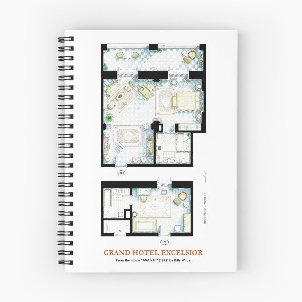 Item preview, Floorplans of suite and room from the movie AVANTI! designed and sold by TV Floorplans & More.
