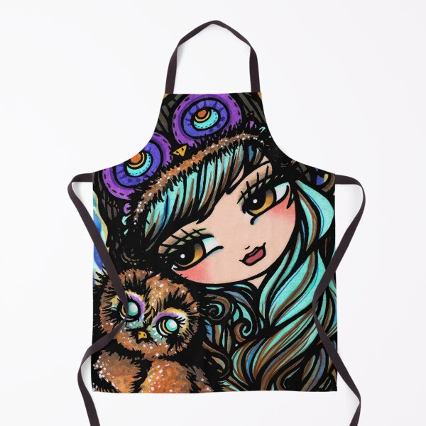 Item preview, Cute Owl and Girl Whimsical Fantasy Art designed and sold by hannahlynnart.