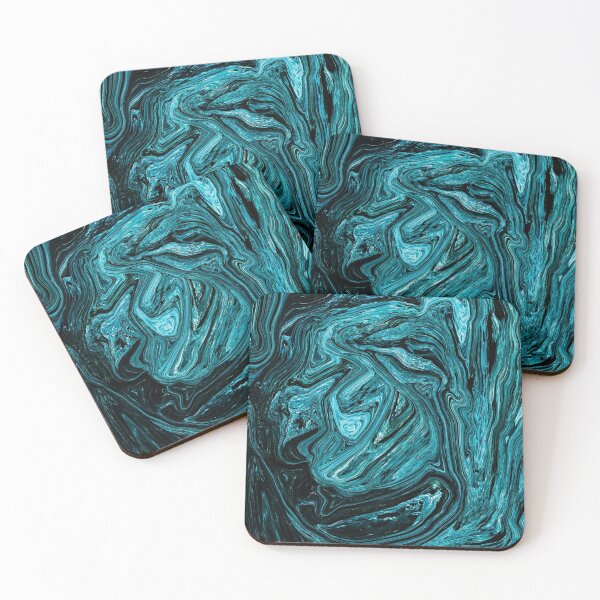 Item preview, Abstract dark an light blue marbling art designed and sold by Butterfly-Dream.