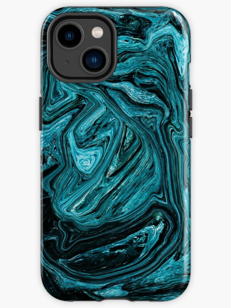 Thumbnail 1 of 4, iPhone Case, Abstract dark an light blue marbling art designed and sold by Butterfly-Dream.