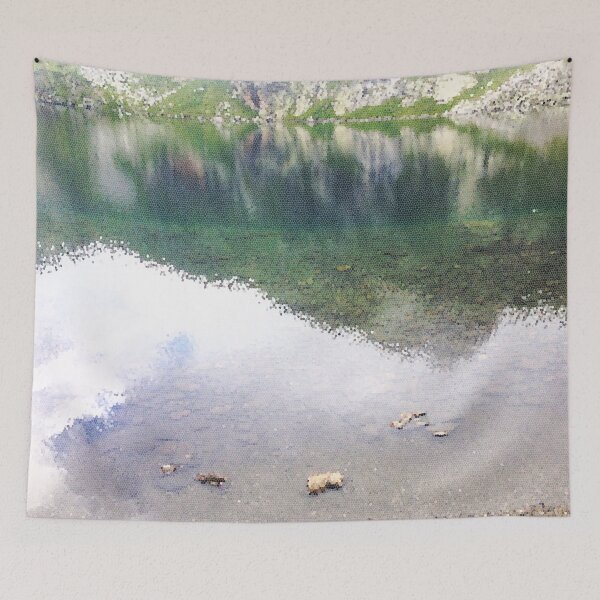 Item preview, Beautiful Water Reflection Seven Rila Lakes Bulgarian Photo With Stained Glass Filter designed and sold by LuckyKermit.