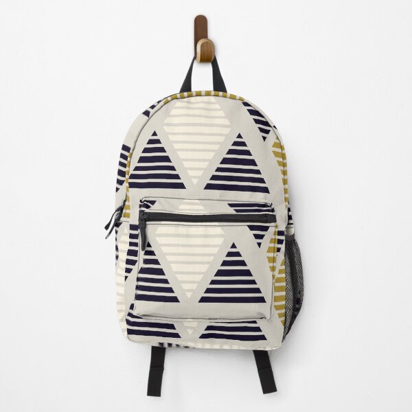 Item preview, Geometric rhombus and triangles pattern black white golden and beige designed and sold by BrankaPD.