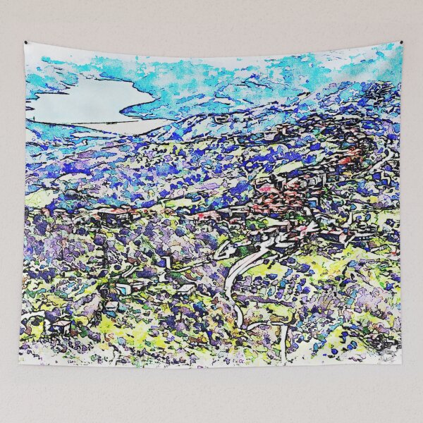 Item preview, Rocca Cilento: landscape from the castle with lake and a village designed and sold by Giuseppe Cocco.