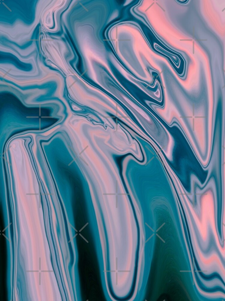 Thumbnail 4 of 4, iPhone Case, Abstract Pink sunset at blue sea - marbling art designed and sold by Butterfly-Dream.