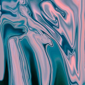 Artwork thumbnail, Abstract Pink sunset at blue sea - marbling art by Butterfly-Dream
