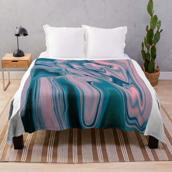 Item preview, Abstract Pink sunset at blue sea - marbling art designed and sold by Butterfly-Dream.