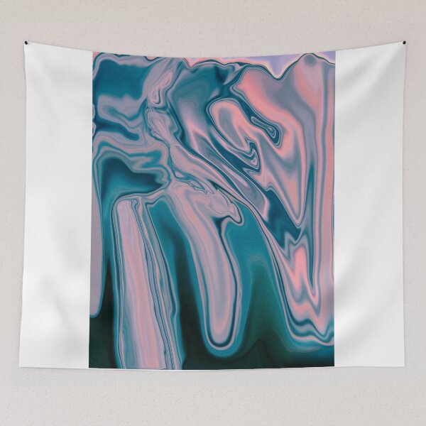 Item preview, Abstract Pink sunset at blue sea - marbling art designed and sold by Butterfly-Dream.