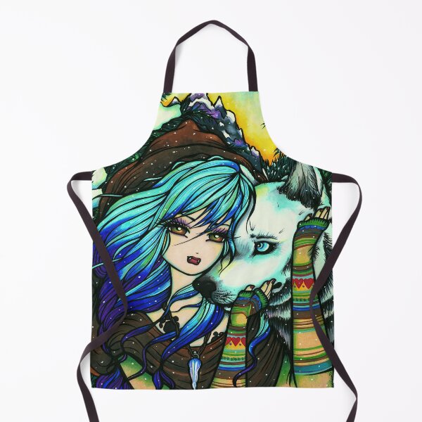 Item preview, Wolf Girl Nature Scene Whimsical Fantasy Art designed and sold by hannahlynnart.