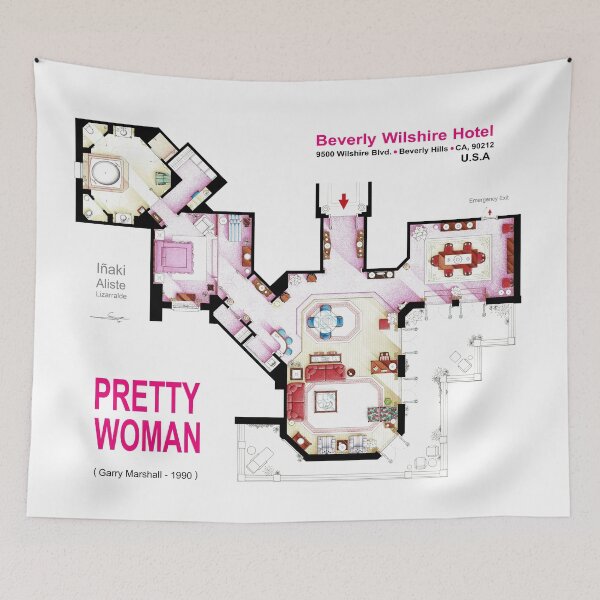 Item preview, Floorplan of the suite from the movie PRETTY WOMAN designed and sold by TV Floorplans & More.
