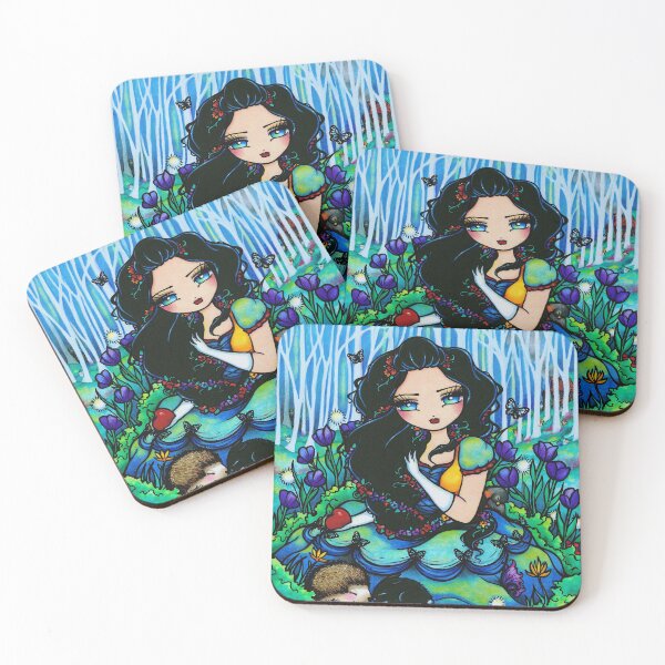 Item preview, Black Haired Beauty and Animal Friends Whimsical Fantasy Art designed and sold by hannahlynnart.