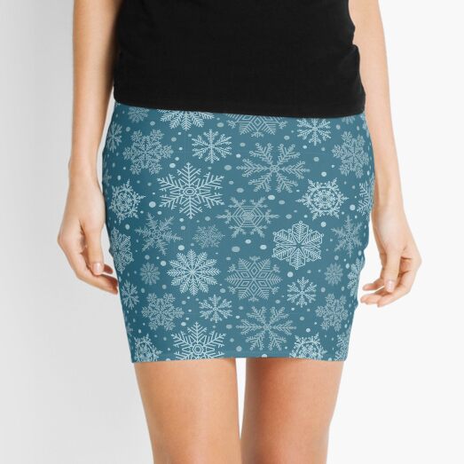Snowflake vintage blue christmas ice Mini Skirt