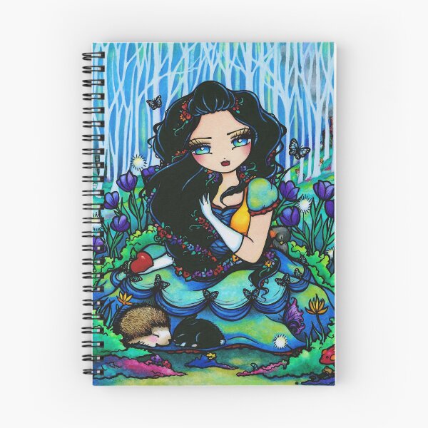 Item preview, Black Haired Beauty and Animal Friends Whimsical Fantasy Art designed and sold by hannahlynnart.
