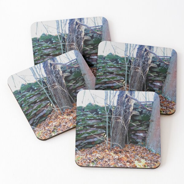Item preview, Old stone wall in the woods designed and sold by edwardtiptonart.