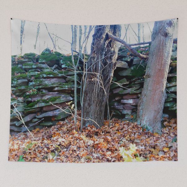 Item preview, Old stone wall in the woods designed and sold by edwardtiptonart.