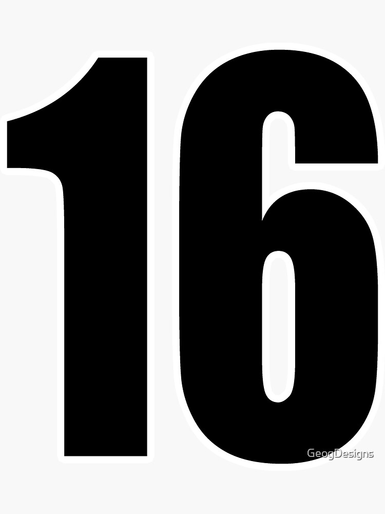 Number 16 number seventeen shirt number soccer sport | Sticker