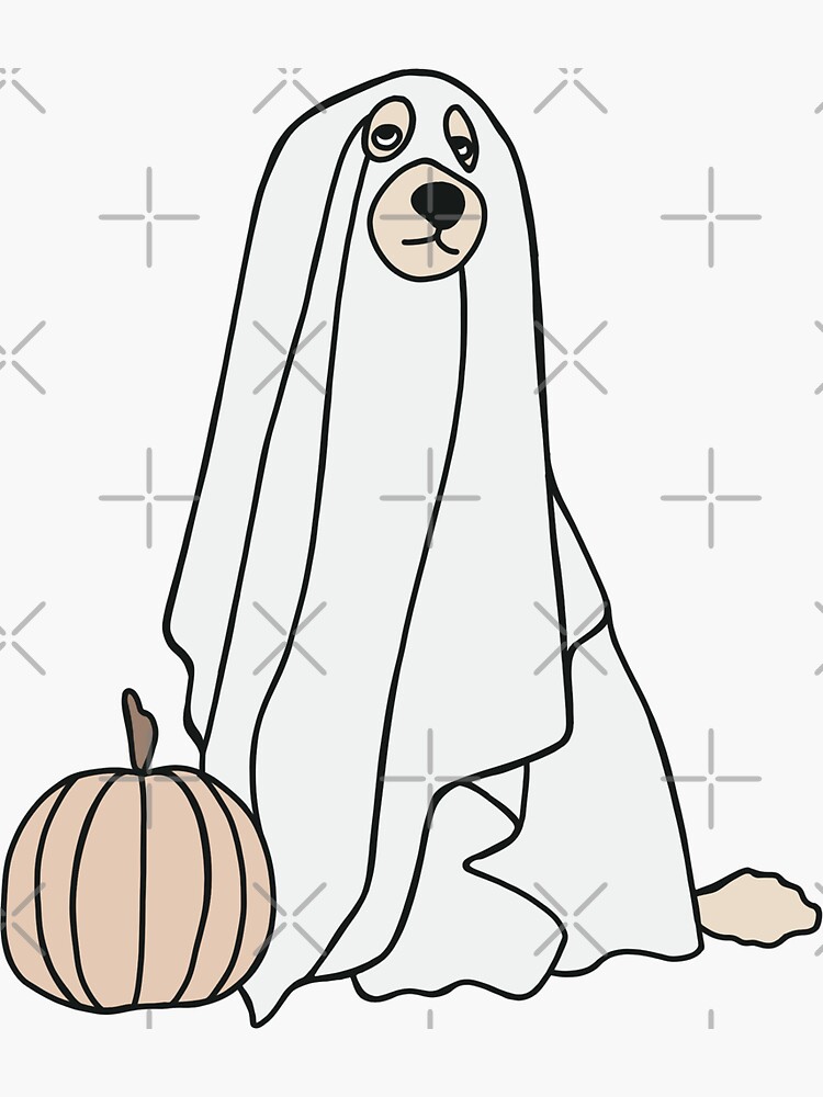 Thumbnail 3 of 3, Sticker, Ghost Dog and Pumpkin designed and sold by bird767.