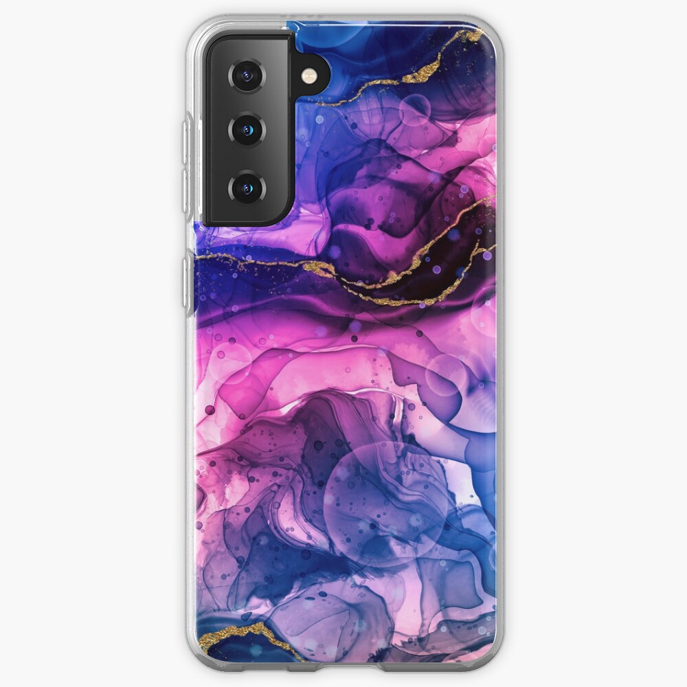Thunderstorm Marble Alcohol Ink Purple Case & Skin for Samsung Galaxy