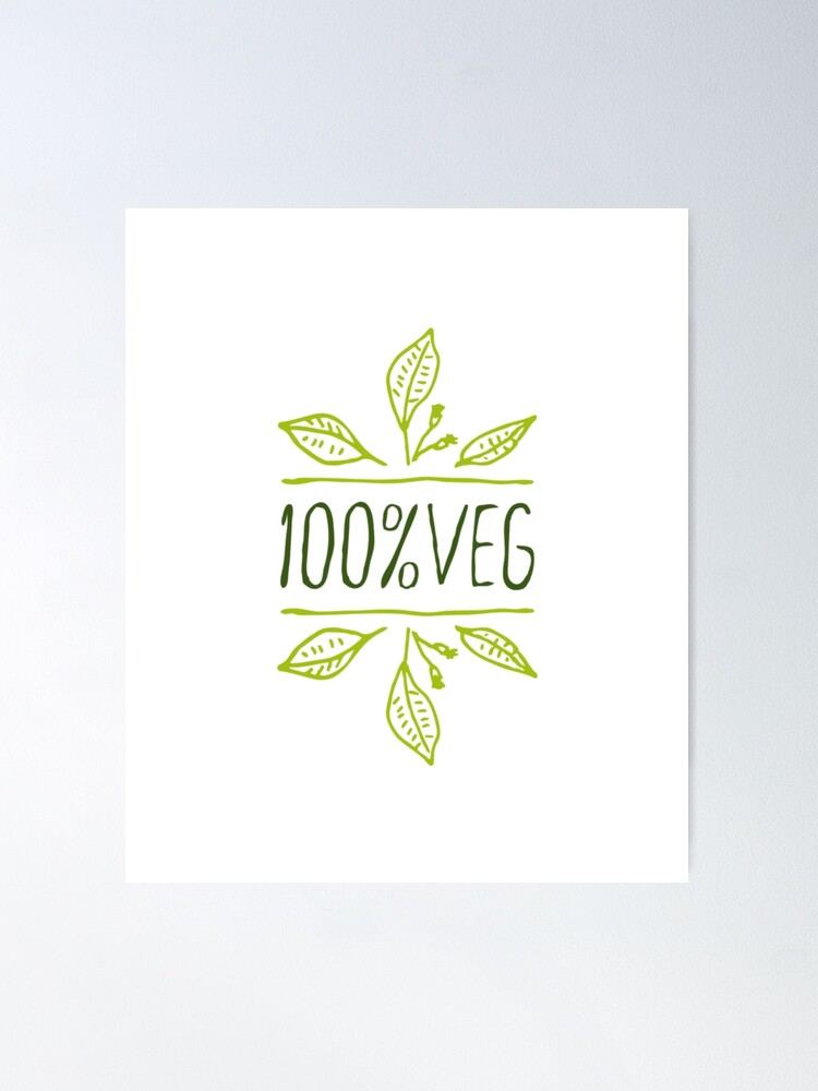 Free Vector | Pure vegetarian product green leaves label | Pure products,  Organic food labels, Organic food logo
