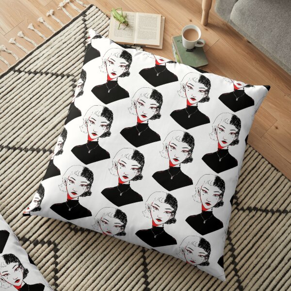 RED AND BLACK Floor Pillow