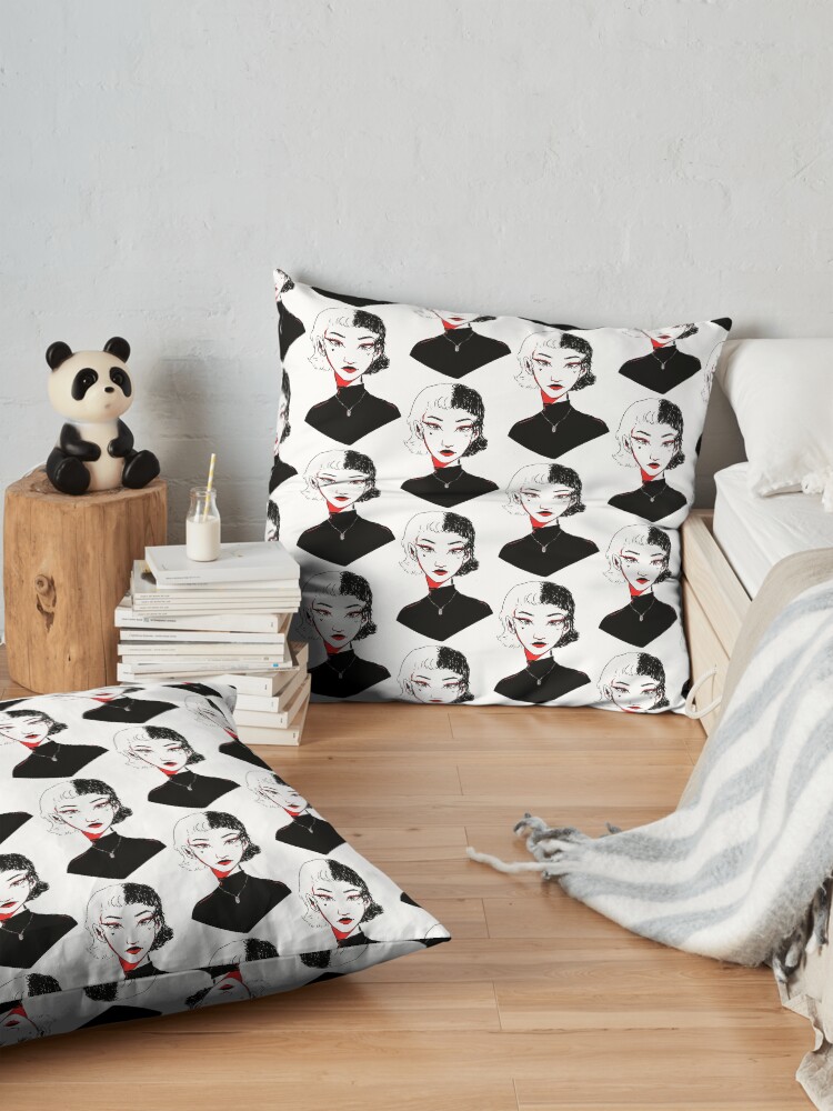 Alternate view of RED AND BLACK Floor Pillow