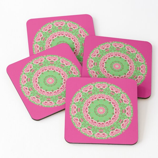 Item preview, Pink Roses Pretty Kaleidoscope Style Mandala designed and sold by CheriesArt.
