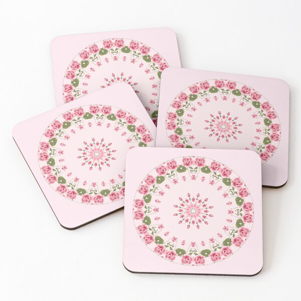 Item preview, Pale Pink Roses Pretty Kaleidoscope Style Mandala designed and sold by CheriesArt.