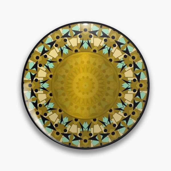 Item preview, Gold Foil and Black Kaleidoscope Style Mandala designed and sold by CheriesArt.
