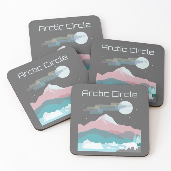 Item preview, Arctic Circle - Polar Ice Region with Aurora Lights & Polar Bears designed and sold by LouiseFranksArt.