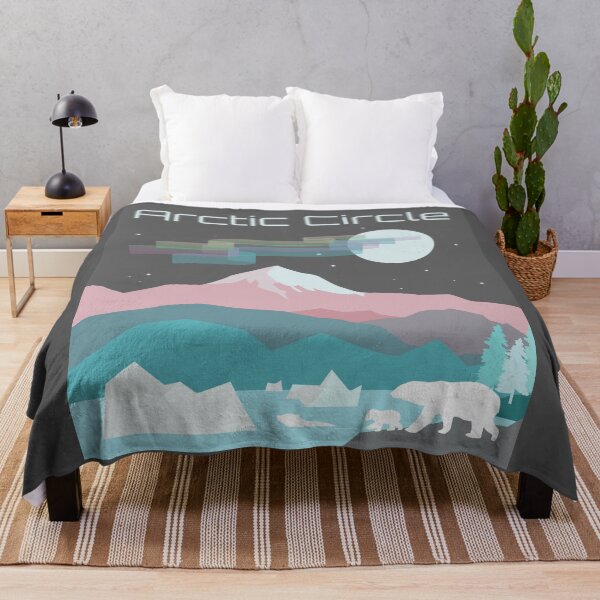 Item preview, Arctic Circle - Polar Ice Region with Aurora Lights & Polar Bears designed and sold by LouiseFranksArt.